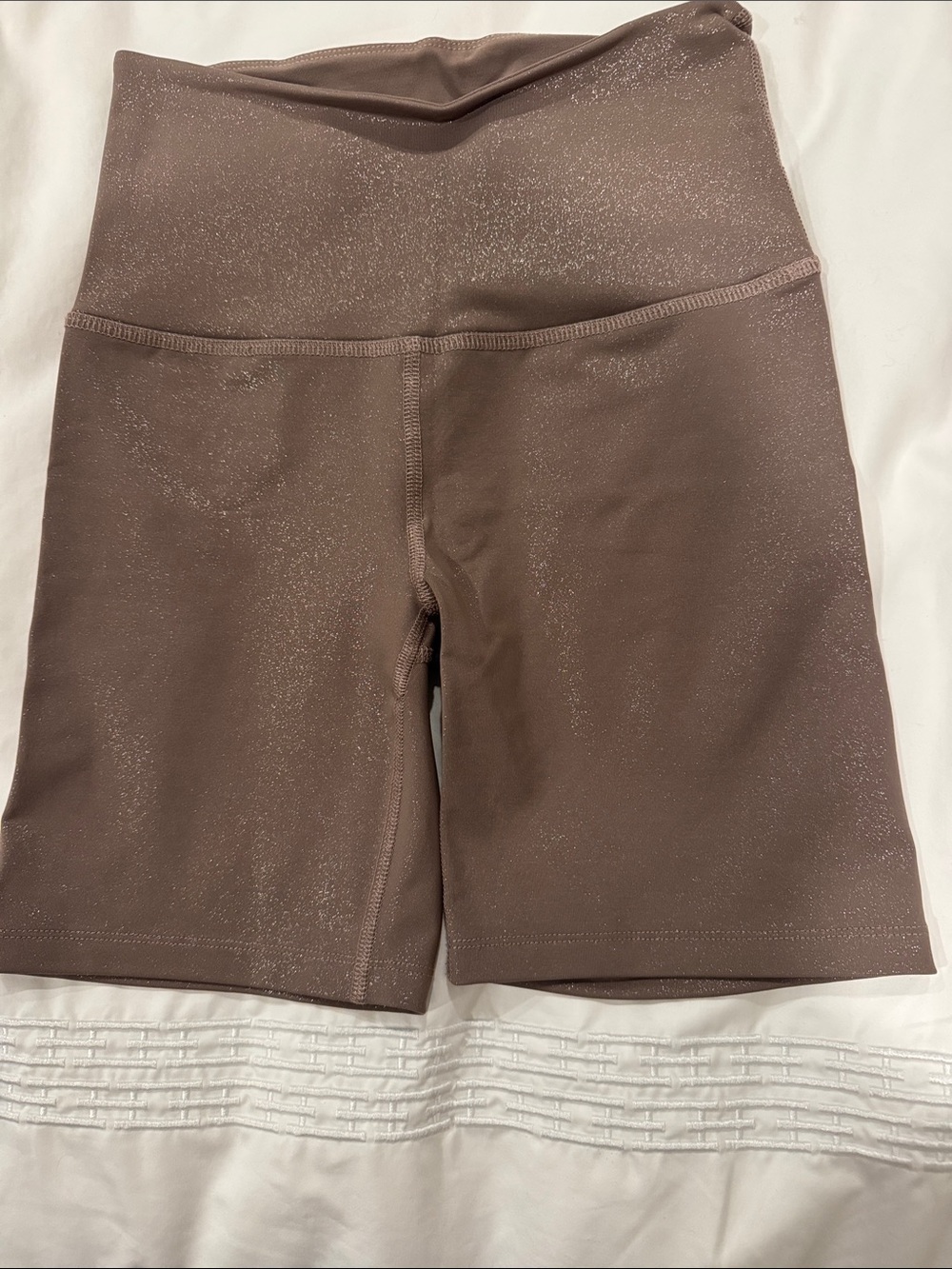 Beyond Yoga High-Waist Sparkle Bike Shorts - Taupe